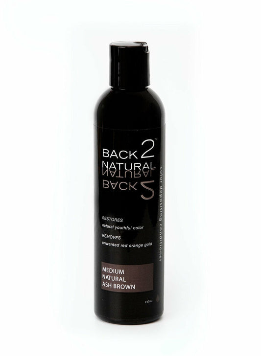 Back2Natural Medium Ash Brown Color Corrector Conditioner| Restores Color, Cuts Red Tones in Med. Brown Hair