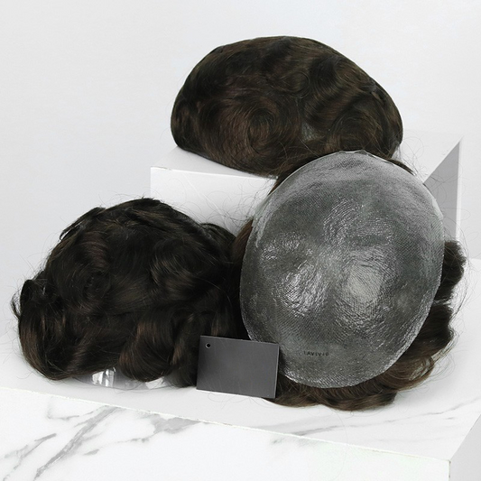 3-Piece Bundle of Upgrade Eros Men’s Hair System with C-through Bio Skin | 0.02-0.03mm